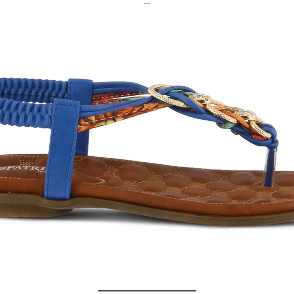 Patrizia Gadelina Blue with multicolored straps and faux diamond bead accents - Picture 11 of 16